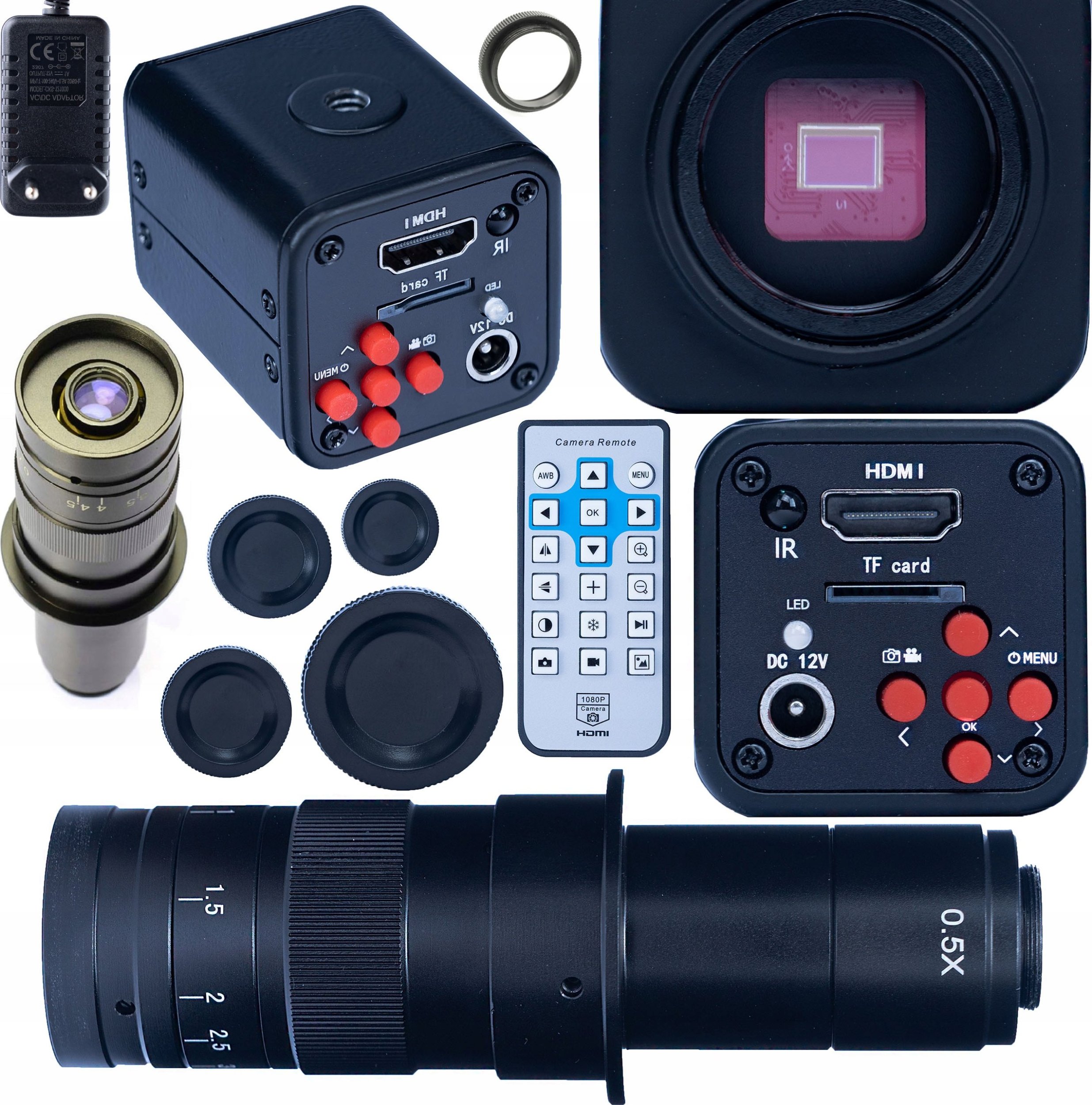 Mikroskop Rosfix MIKROSKOP CYFROWY POWIĘKSZENIE 180X KAMERA Norma Black PRO HDMI 1080P 2W1