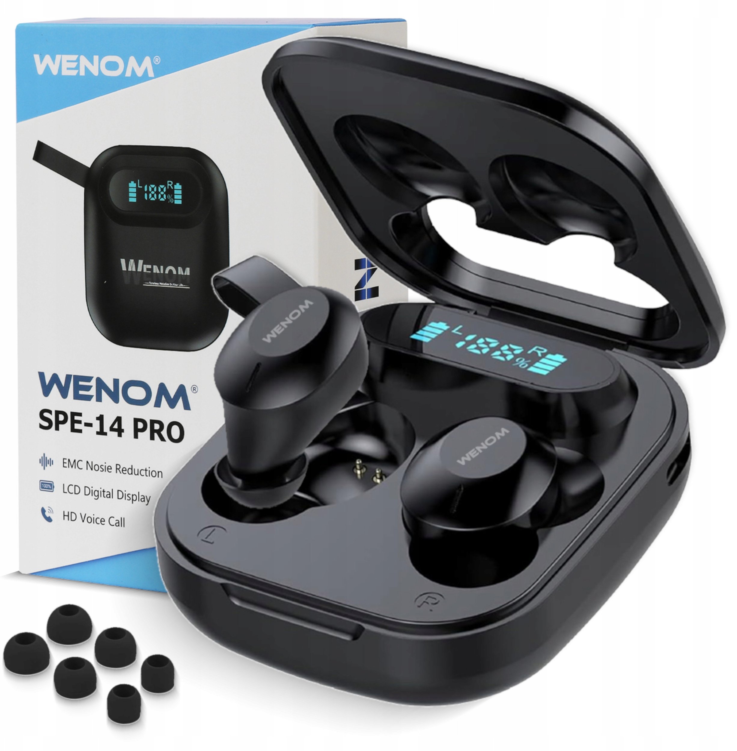 Słuchawki Bezprzewodowe Wenom SPE-14 PRO BT 5.3 Powerbank iOS Android HiFi