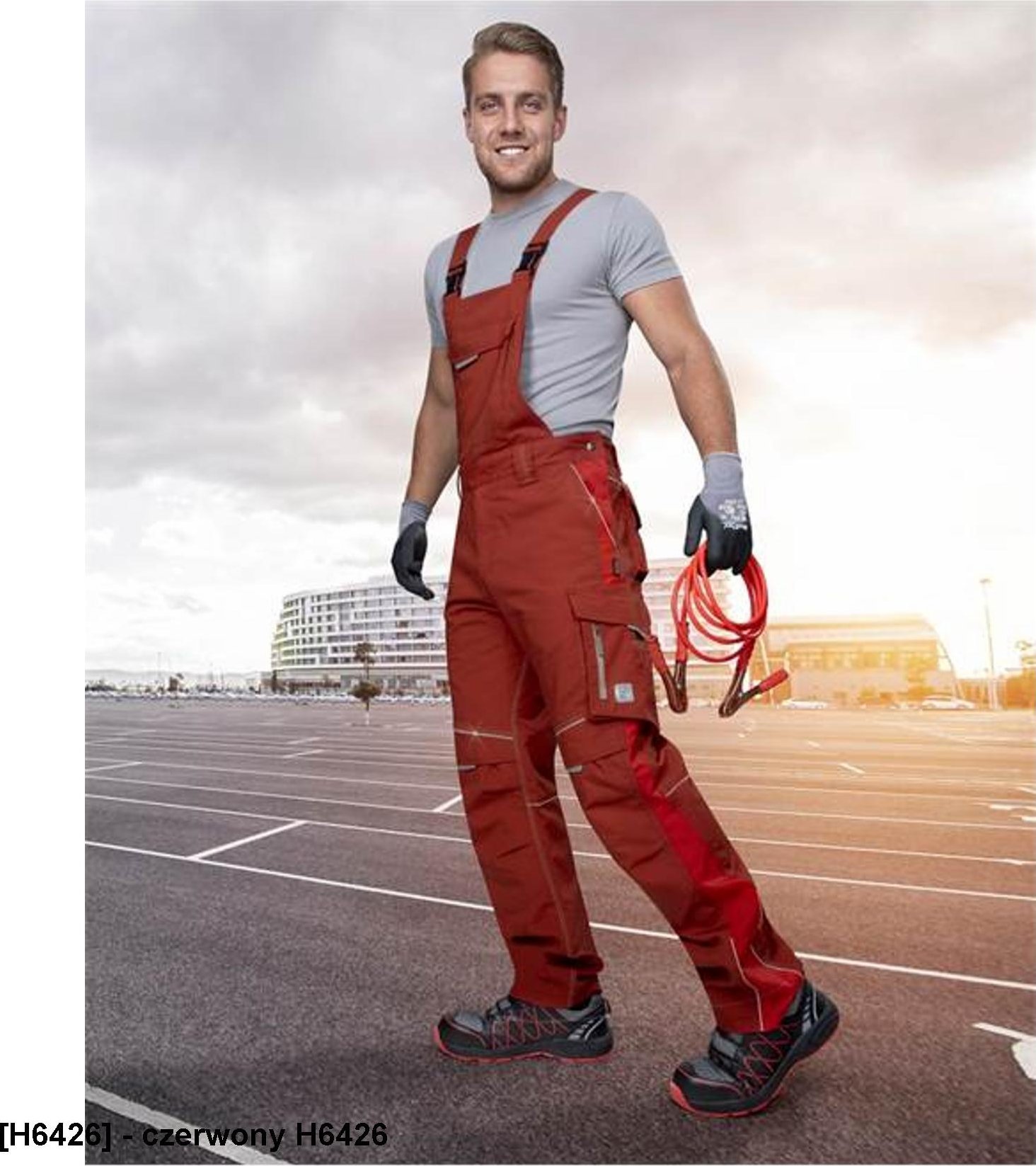 Ardon ARDON URBAN - spodnie ogrodniczki - czerwony H6426 2XL