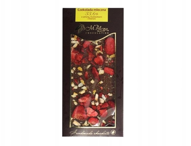 M.Pelczar Chocolatier Mleczna czekolada z cytryną, truskawkami i imbirem 85g