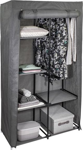 Home Life Tekstylna szafa z półkami - antracytowa