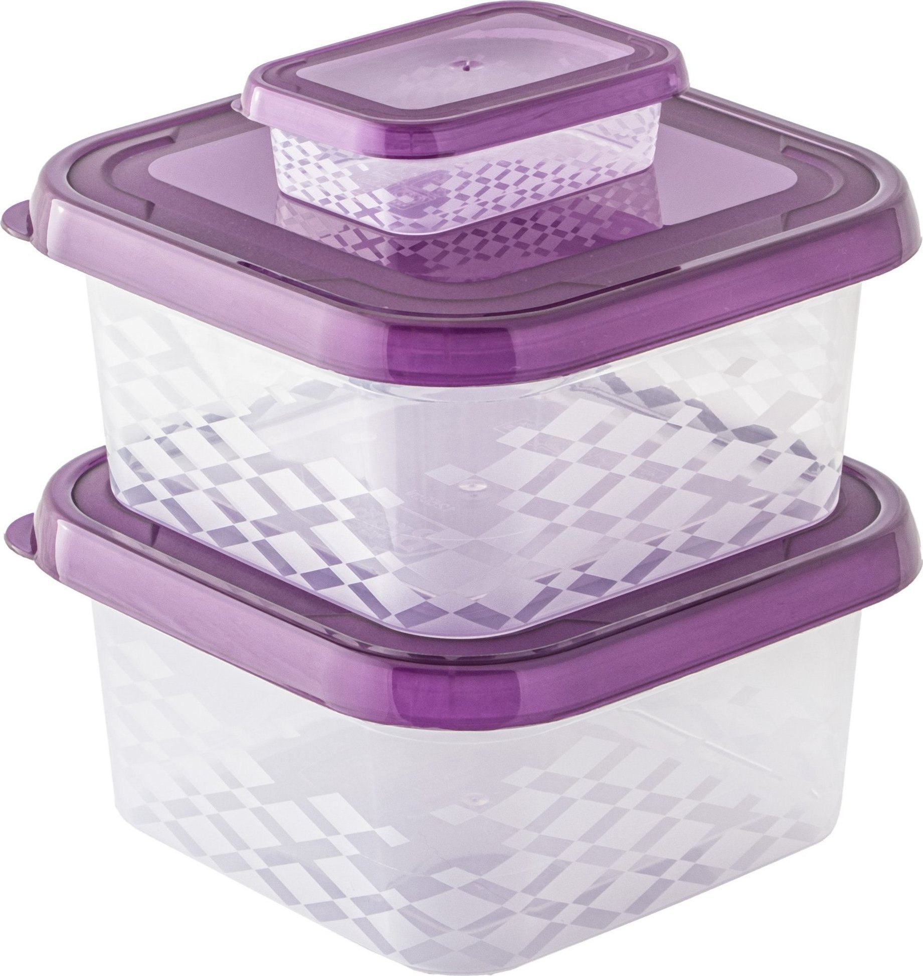 Branq BRANQ - 3x Pojemnik na żywność - plastikowy - ORI SQUARE