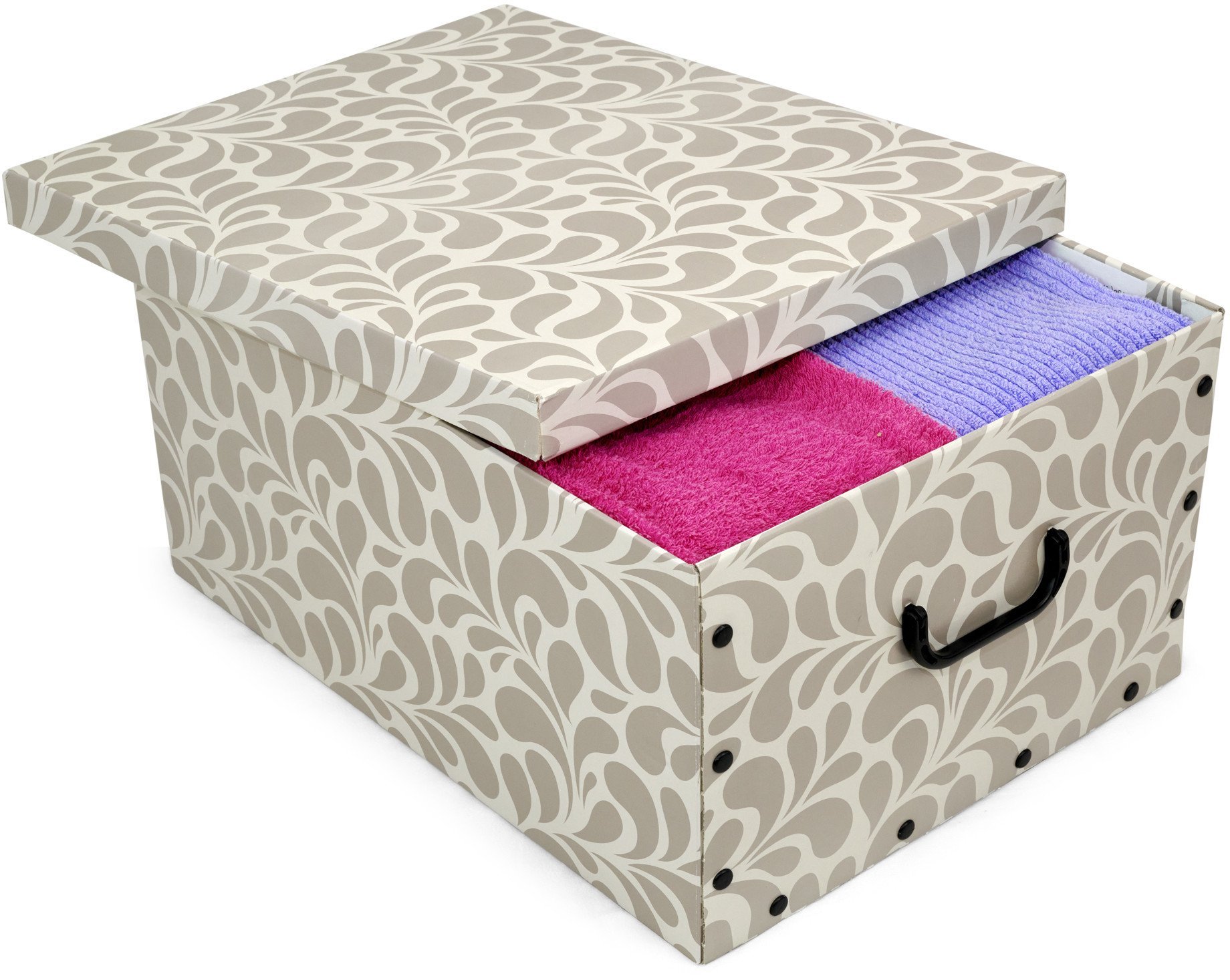 ORDINETT Kaste kartona 49x39x25cm Big Box Goccia asorti zila/gaisi peleka/bordo 8004226010401