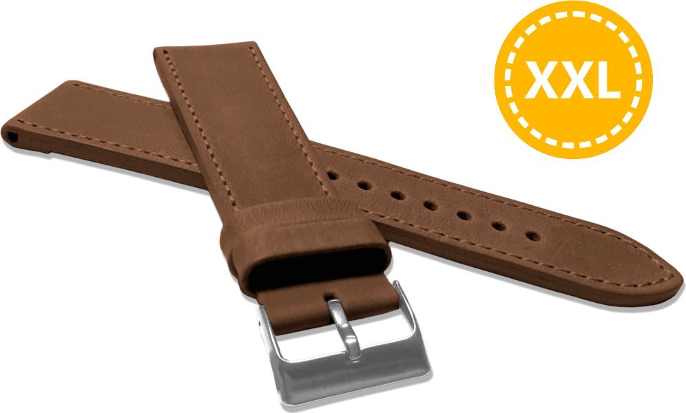 Lavvu LAVVU XXL Szyty brązowy pasek SPORT z luksusowej skóry Top Grain - 24 XXL