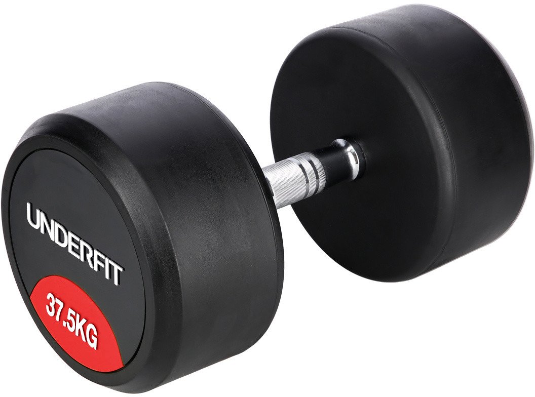 Hantla gumowana 37,5 kg UNDERFIT do ćwiczeń siłowych fitness
