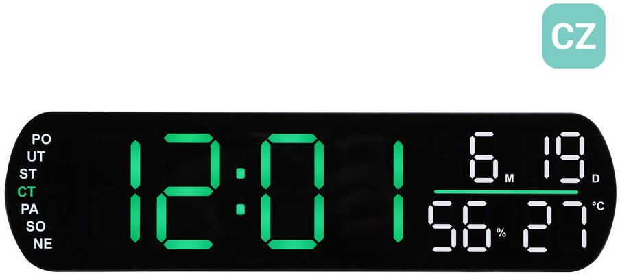 JVD Zegar sieciowy LED SB5512.4 cyfry 5 cm, termometr, budzik