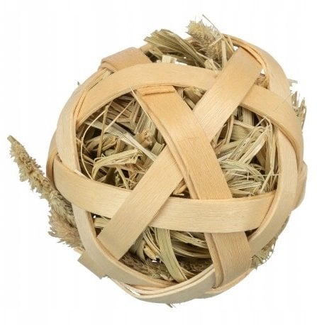Piłka bambusowa z sianem, dla gryzoni, 5 cm
