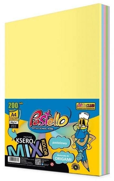 Papier ksero A4 80g 5 kolorów 200 arkuszy pastel