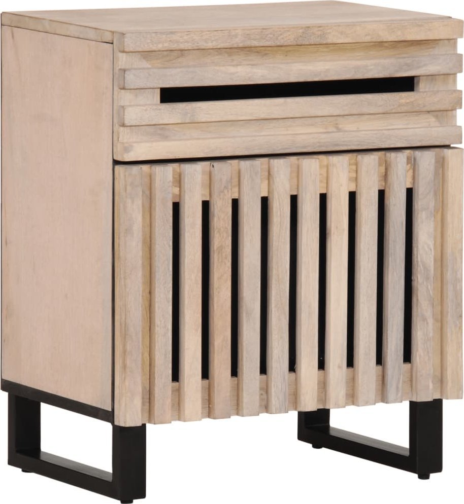 vidaXL vidaXL Szafka nocna, biała, 50x34x60 cm, lite drewno mango