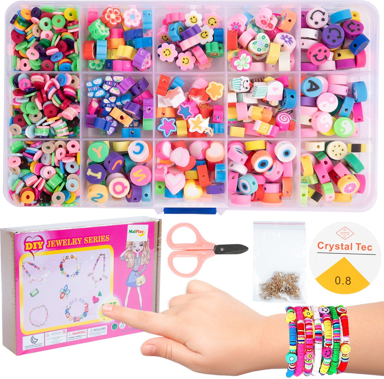 Koraliki Zestaw Do Tworzenia Bransoletek Kolczyków i Naszyjników