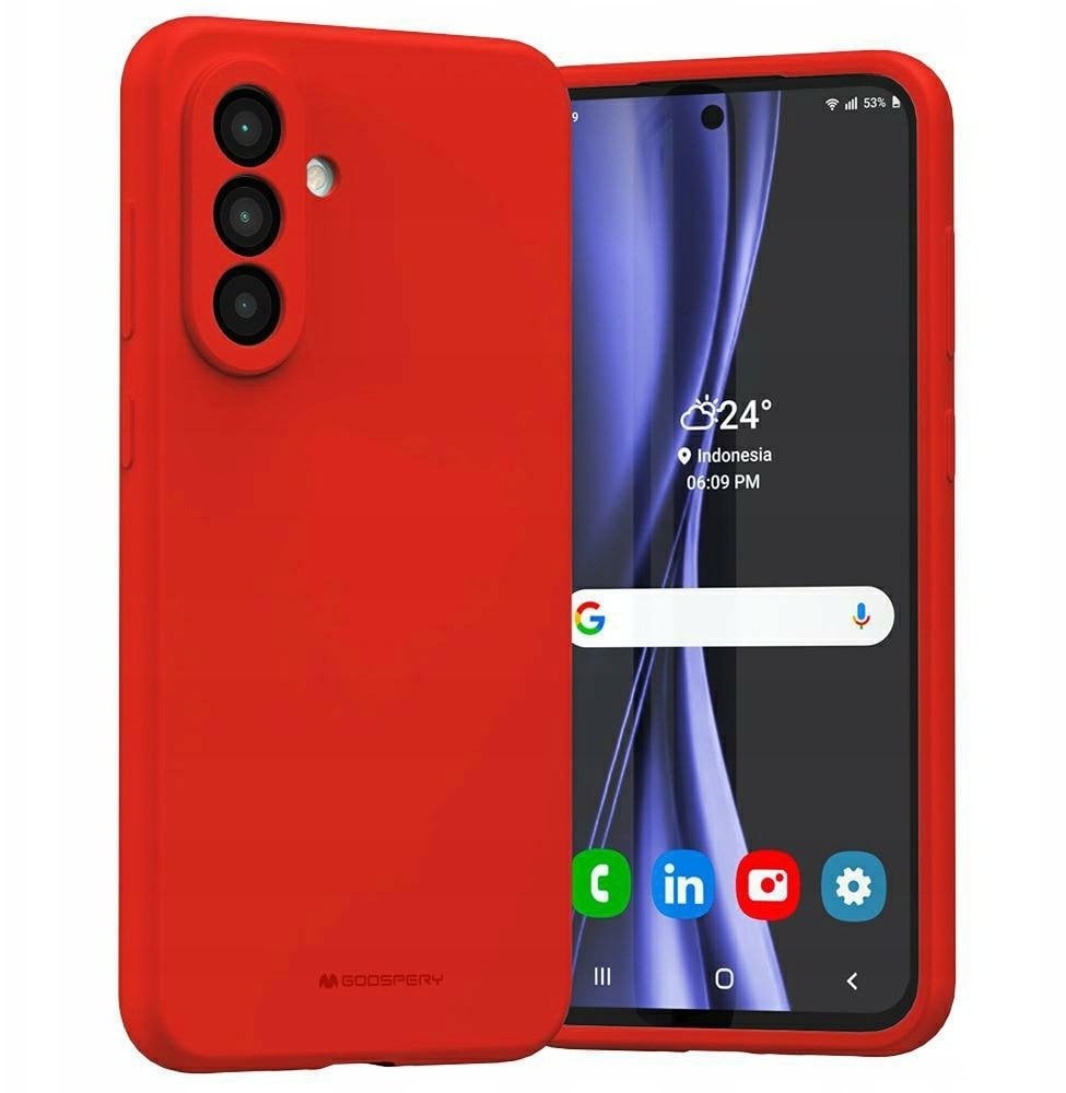 Mercury Silicone Case Samsung S25 FE RED / CZERWONY