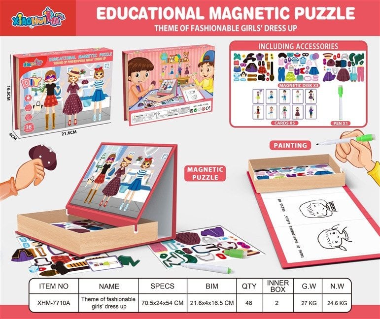 MAGNETIC PUZZLE SET 21.6X4X16.5
