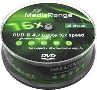 MediaRange DVD-R 4.7 GB 16x 25 sztuk (MR403)