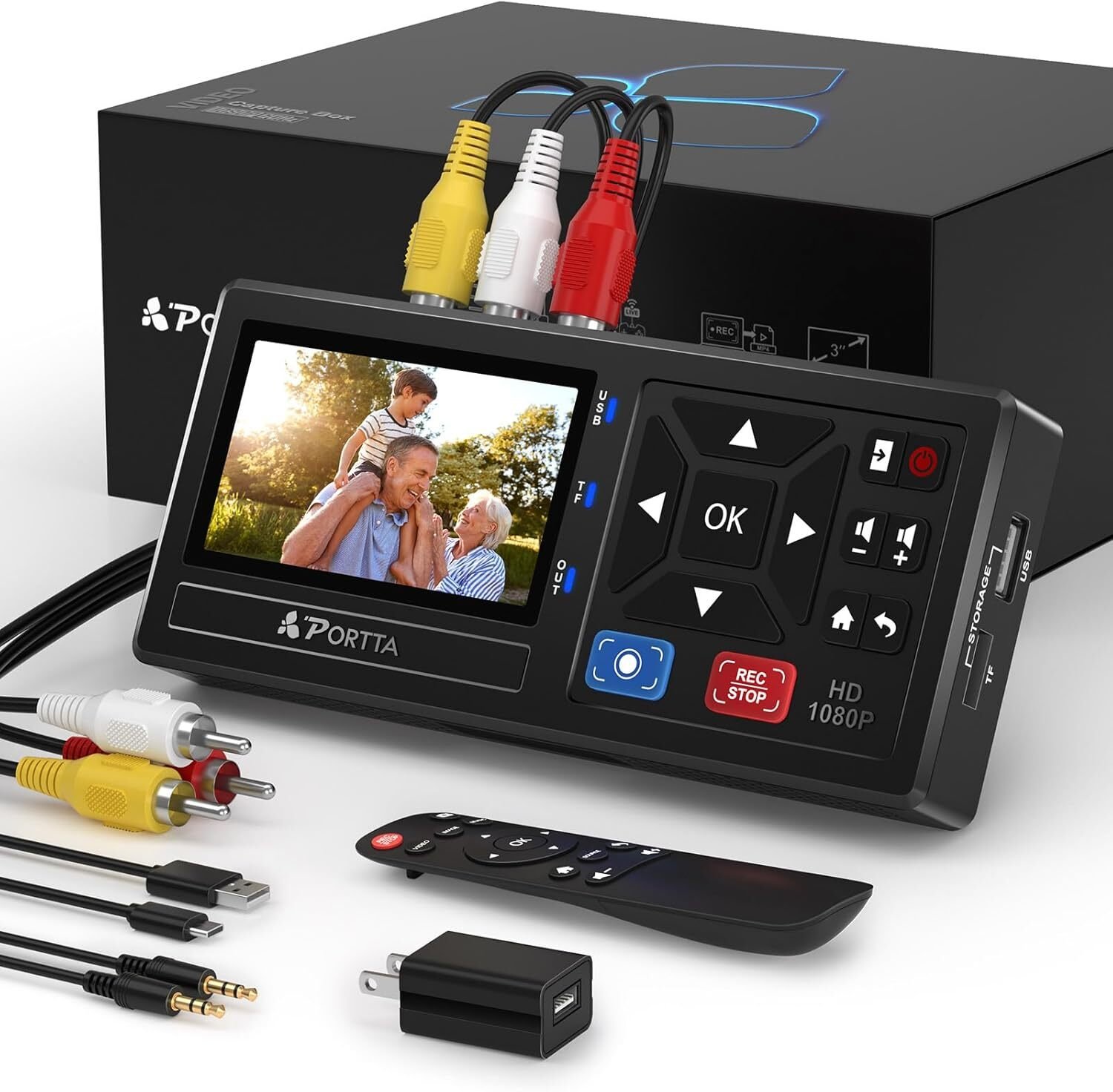 Adapter AV Portta CHR101 Cyfrowy konwerter wideo zdalnym sterowaniem 1080p 30 H