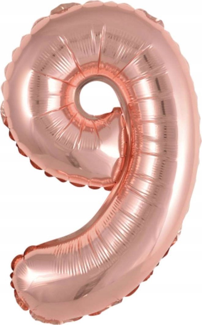 AMSCAN Balon foliowy mini cyfra 9 różowe złoto 30x40cm 9909697