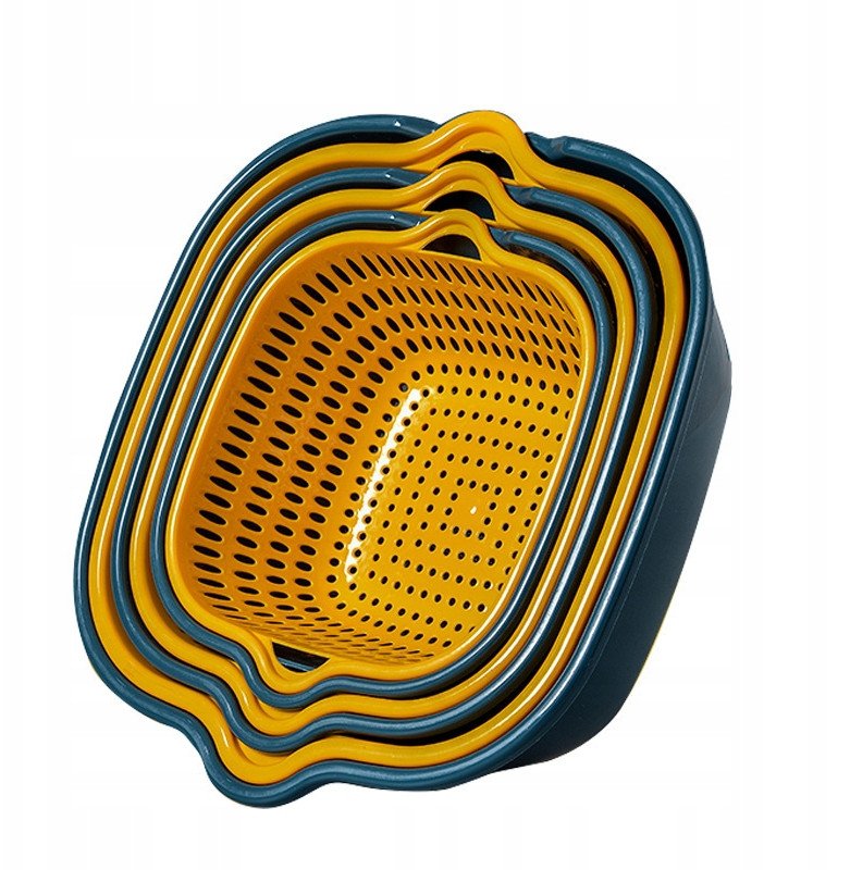 Zestaw DURSZLAKÓW Cedzaków i MISEK 6 Elementów 3x Cedzak 3x Miska 20-28cm