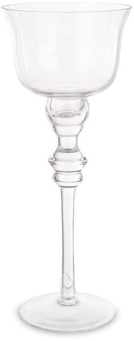 Przeźroczysty Gładki szklany Świecznik 30cm x 12cm x 12cm