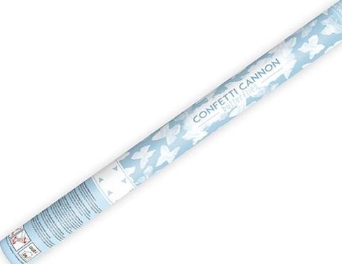 Party Deco Tuba strzelająca konfetti, białe motylki, 60 cm uniwersalny