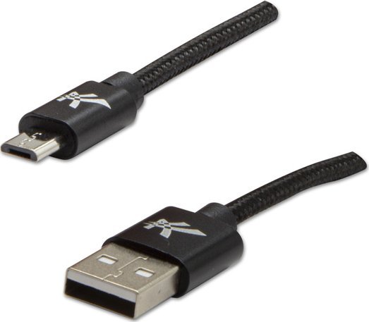 Kabel USB Logo USB-A - microUSB 1 m Czarny