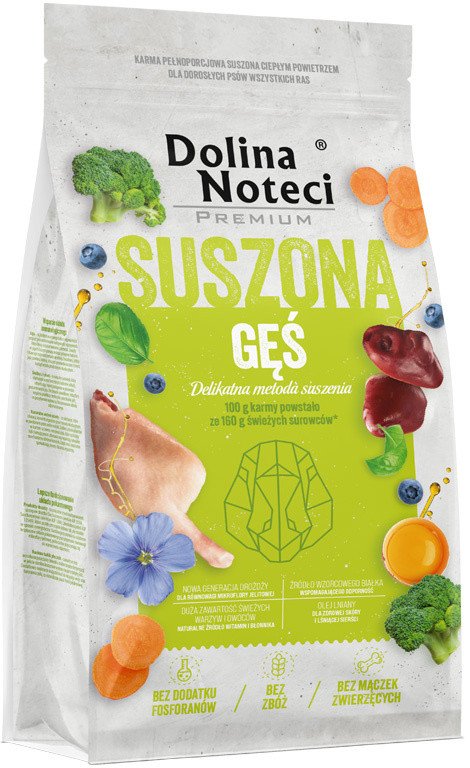 Karma suszona dla psa Dolina Noteci Premium gęś 9 kg