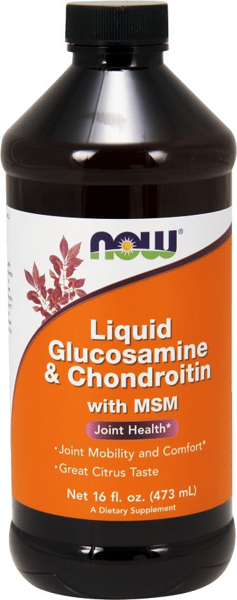 NOW Foods NOW FOODS Glucosamine & Chondroitin with MSM Liquid (Glukozamina i Chondroityna z MSM) Płyn 473 ml