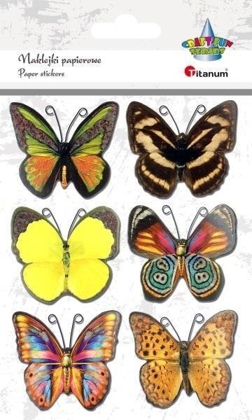 Titanum Naklejki papierowe motyle 6szt