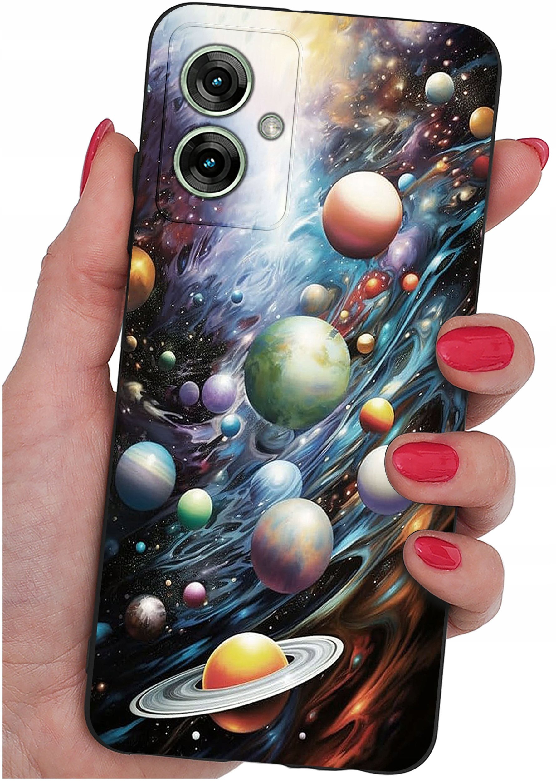 krainaGSM Etui do Motorola Moto G55 5G wzory | SILIKONOWE MATT CASE + SZKŁO 9H