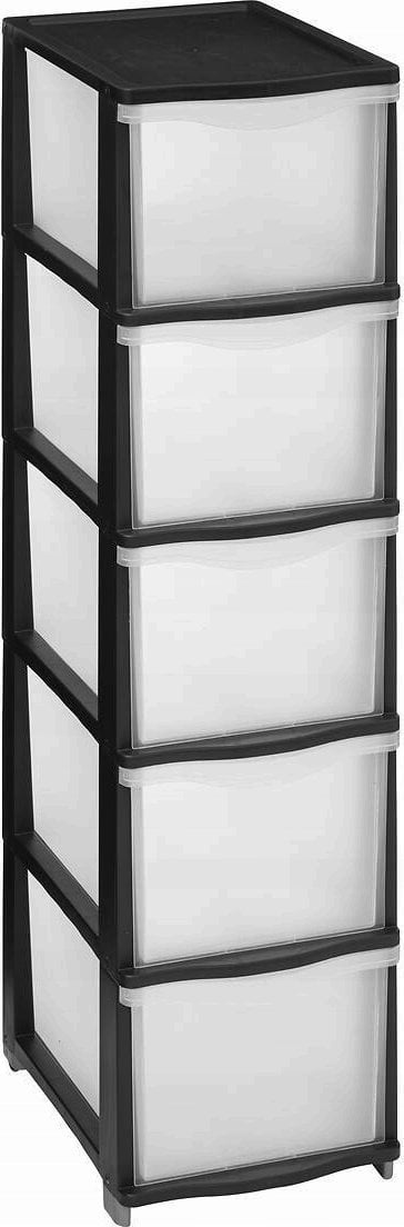 5five Wysoki regał plastikowy z szufladami PLAS, wys. 102,4 cm