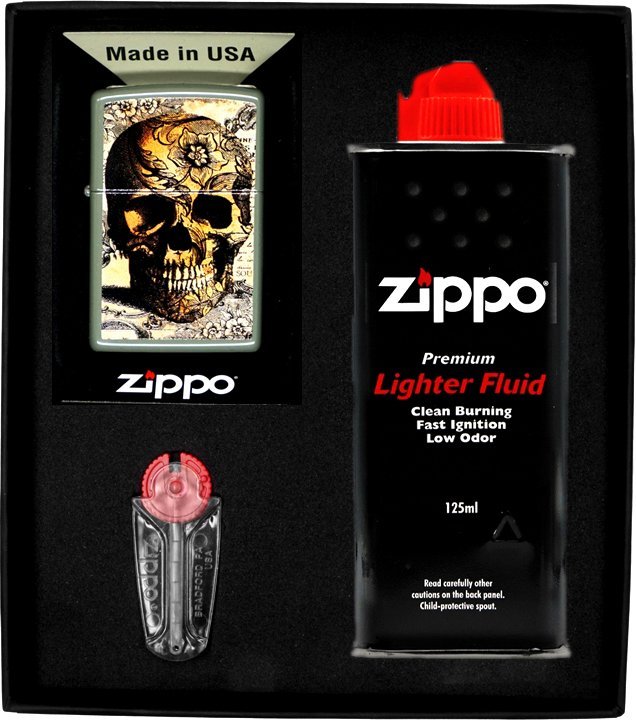 Zestaw ZIPPO Zapalniczka VINTAGE SKULL Prezentowy No1