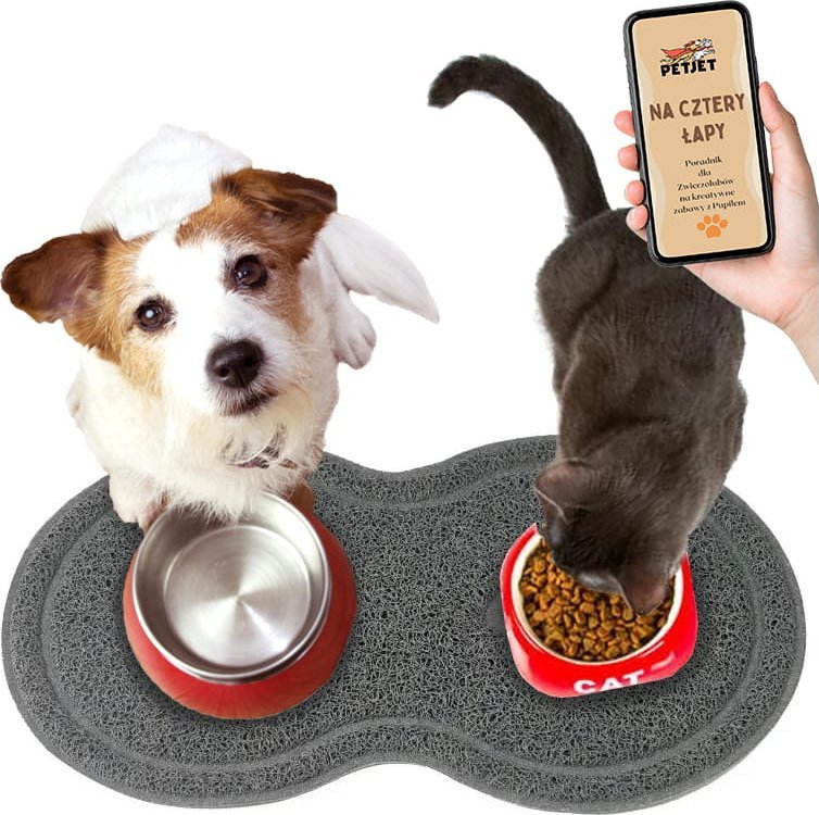 Mata antypoślizgowa pod miskę dla zwierząt