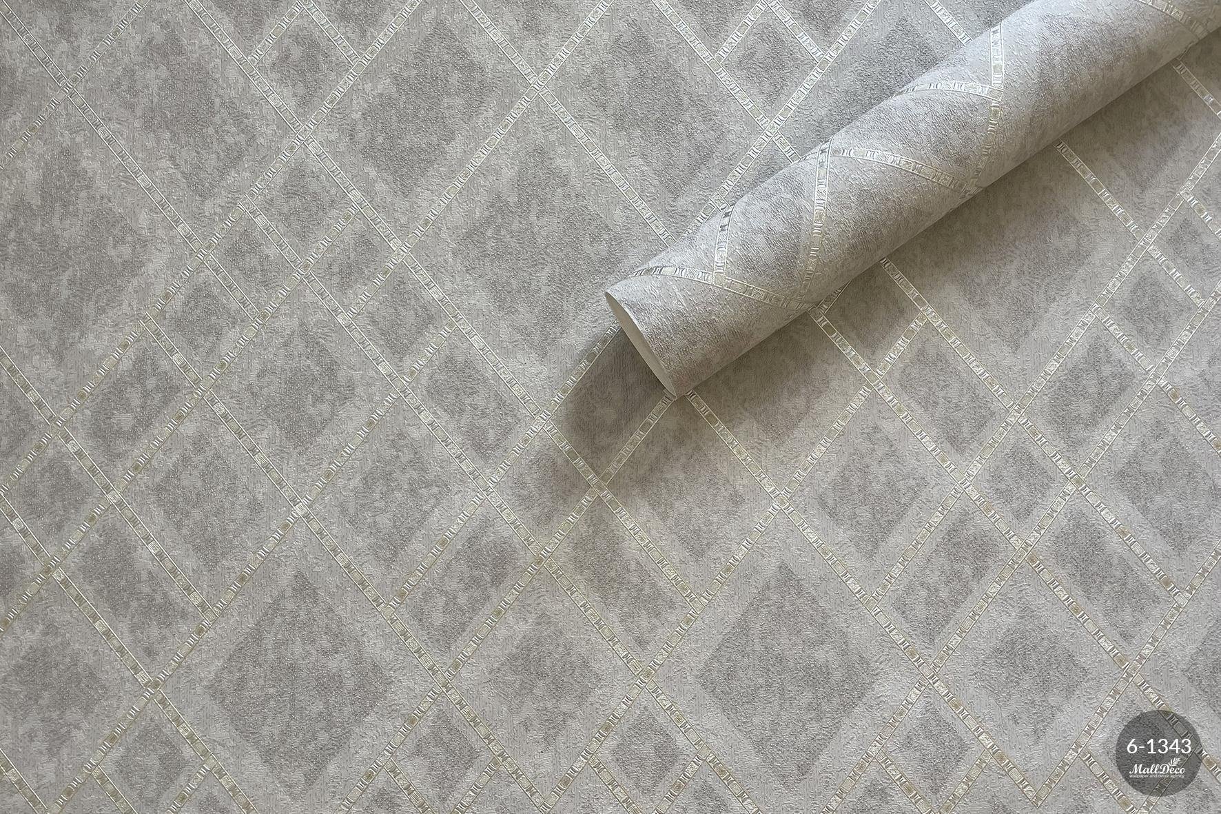 MallDeco TAPETA WINYLOWA FLAVIO SZARO-SREBRNA