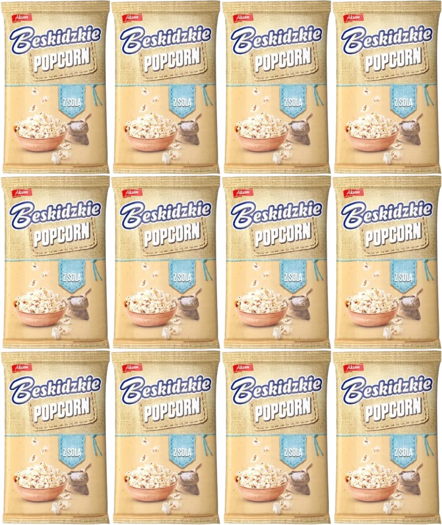 Beskidzkie Popcorn z solą 90 g x 12 sztuk