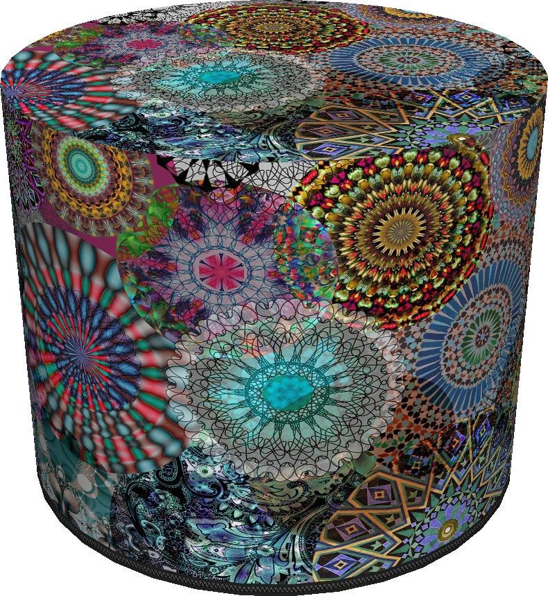 Bertoni-arco Okrągła pufa dekoracyjna - KARUZELA