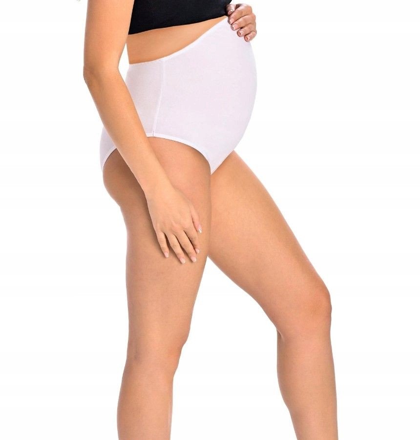 Majtki ciążowe bawełniane figi maxi Iris białe Biały XXL