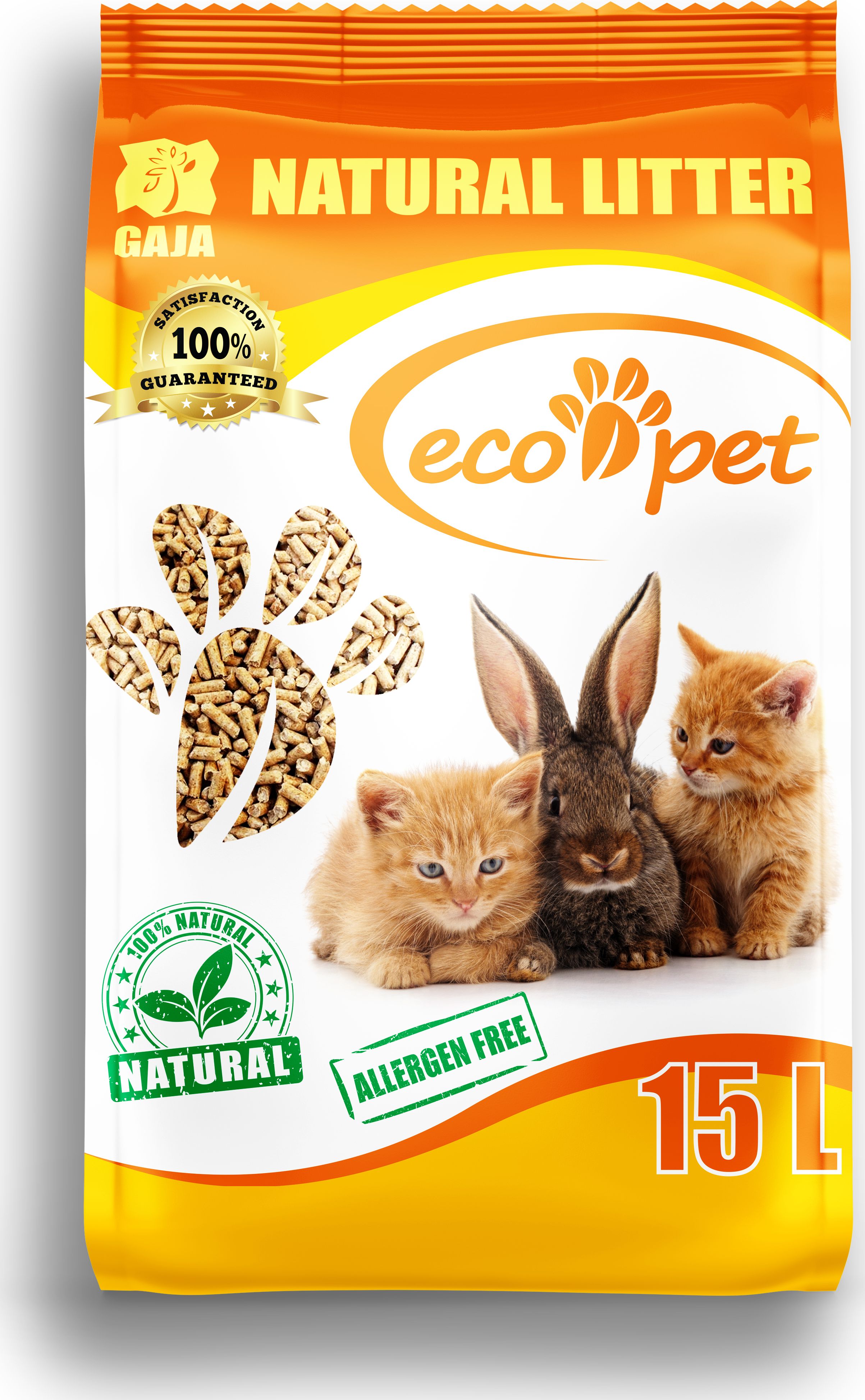 Żwirek dla kota Gaja Eco-Pet Naturalny 15 l