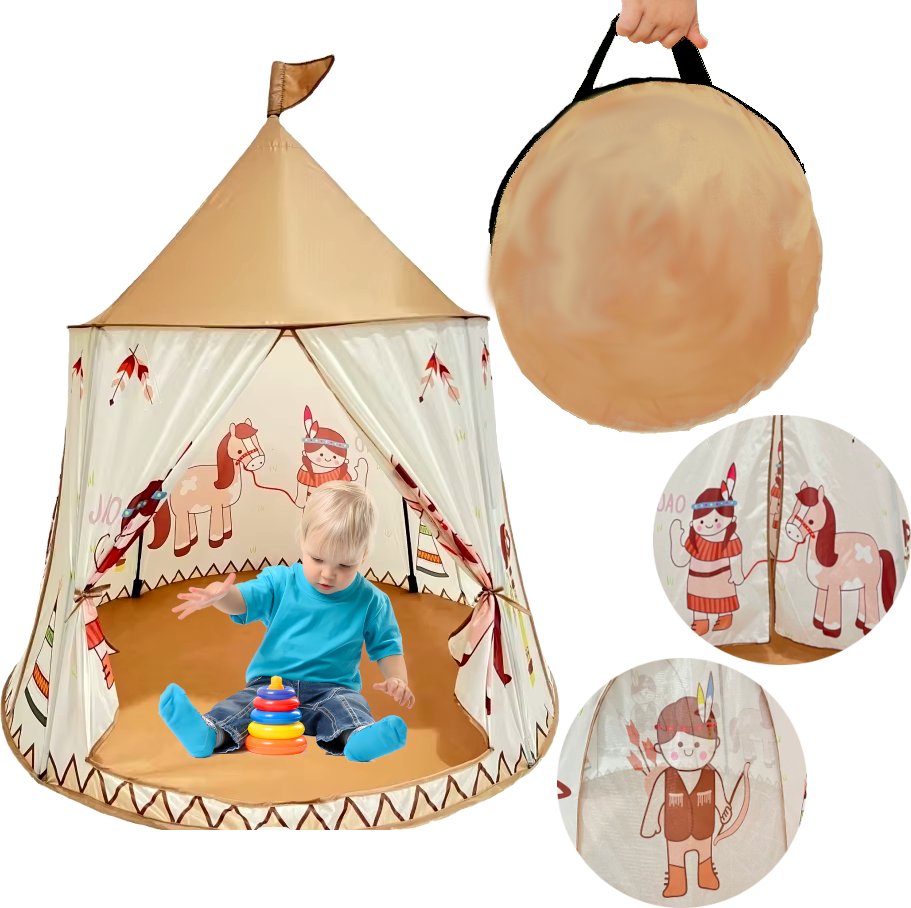 TIPI NAMIOT INDIAŃSKI DLA DZIECI TEEPEE DO DOMU POKOJU OGRODU WIGWAM DOMEK