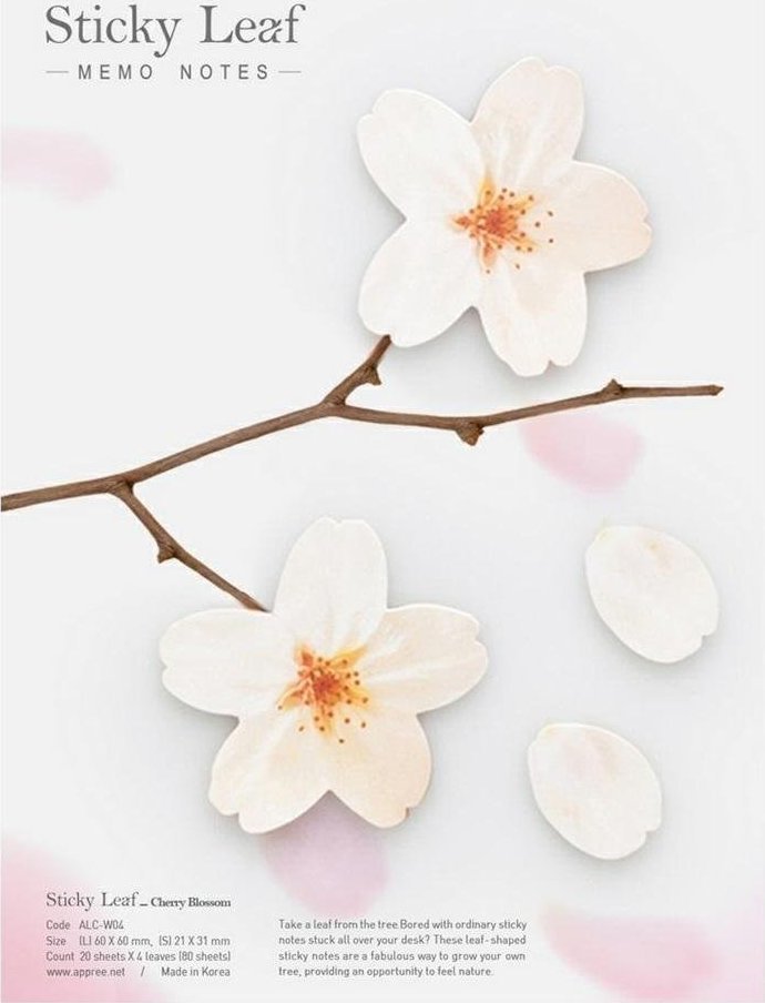 Appree Kartki samoprzylepne - wiśnia biała L