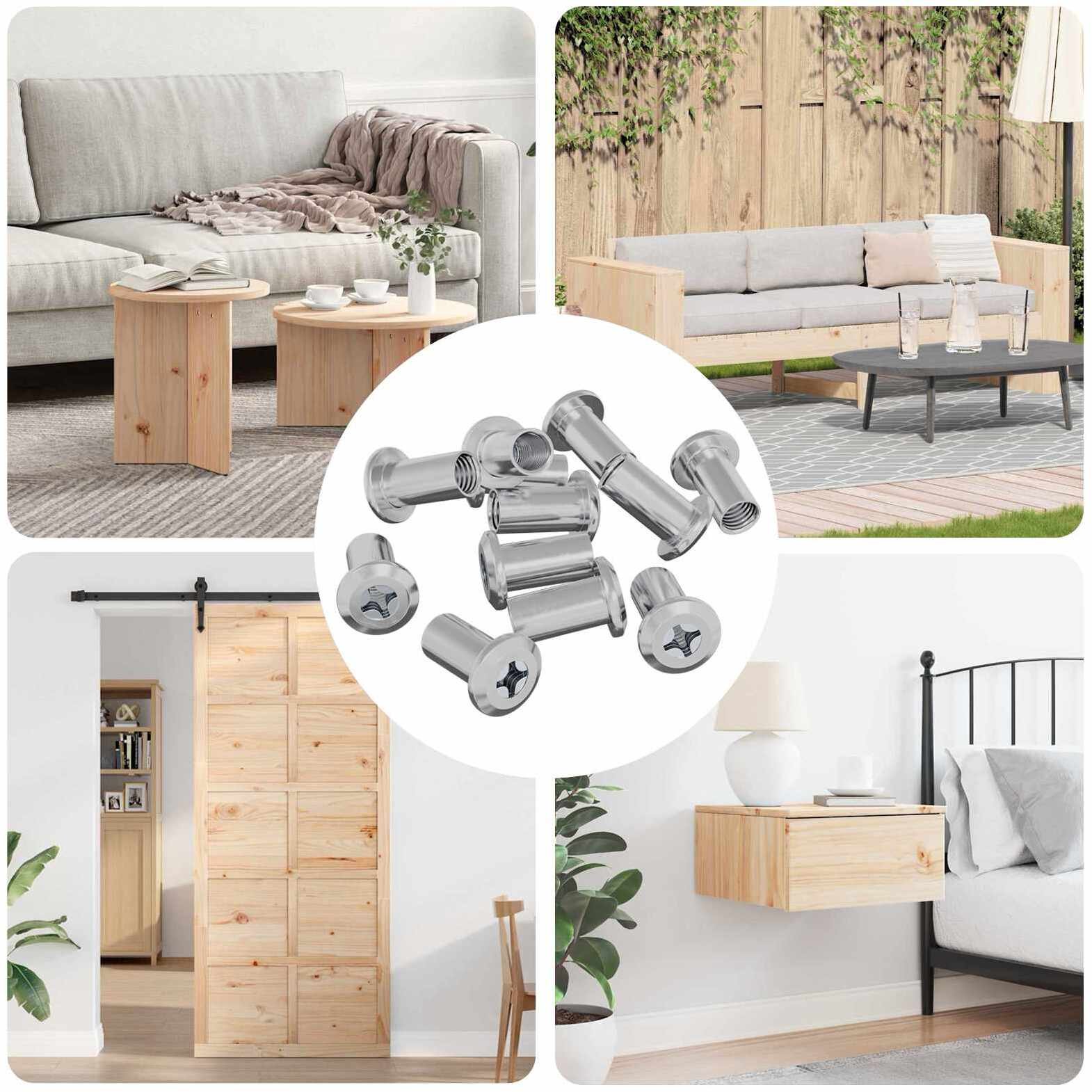 vidaXL Nakretka Zamkowa 2857 pcs niklowy Stal