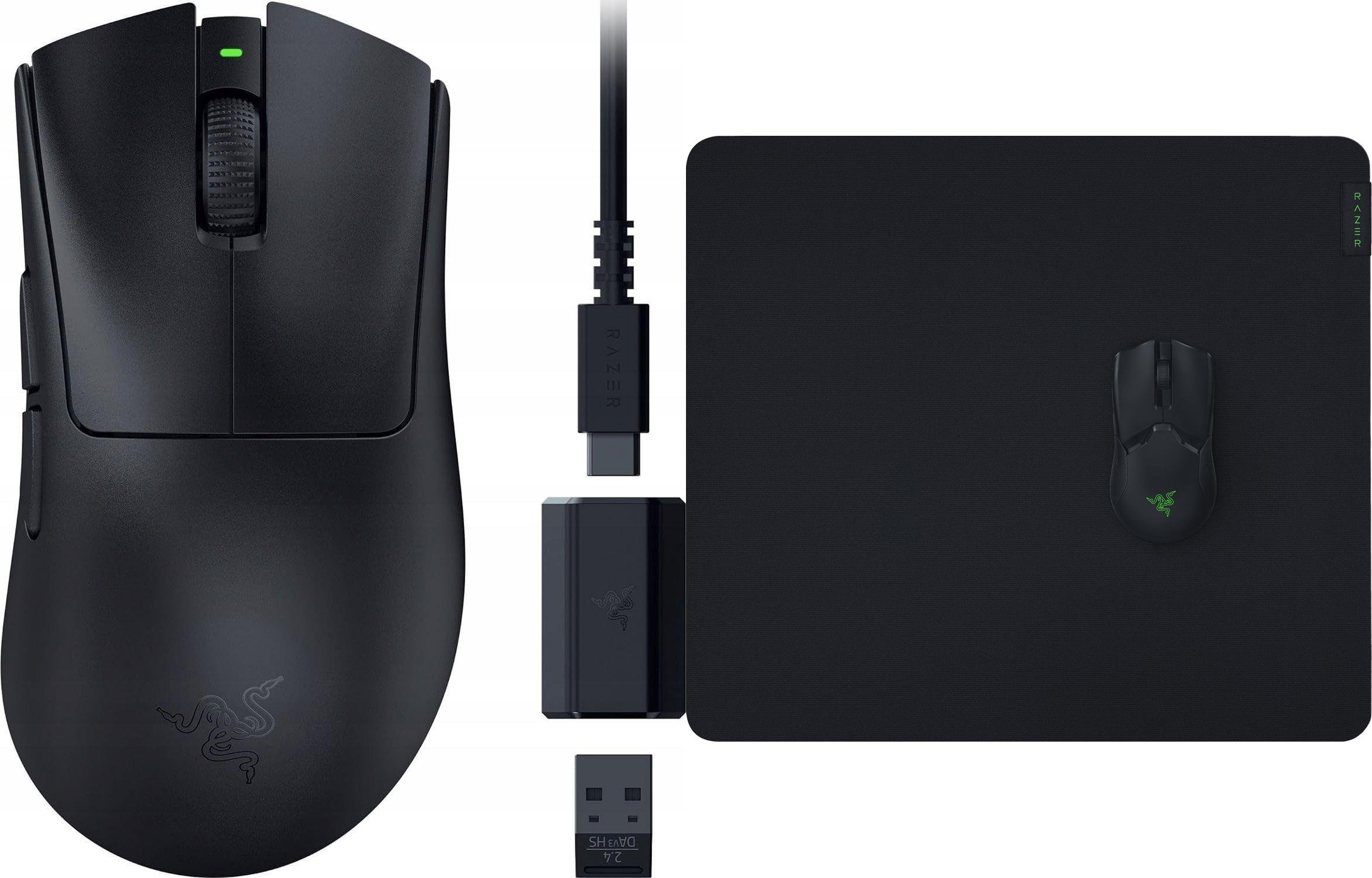 Mysz Razer DeathAdder V3 HyperSpeed (RZ01-05140100-R3G1) + Podkładka Razer Gigantus V2 L (RZ02-03330300-R3M1)