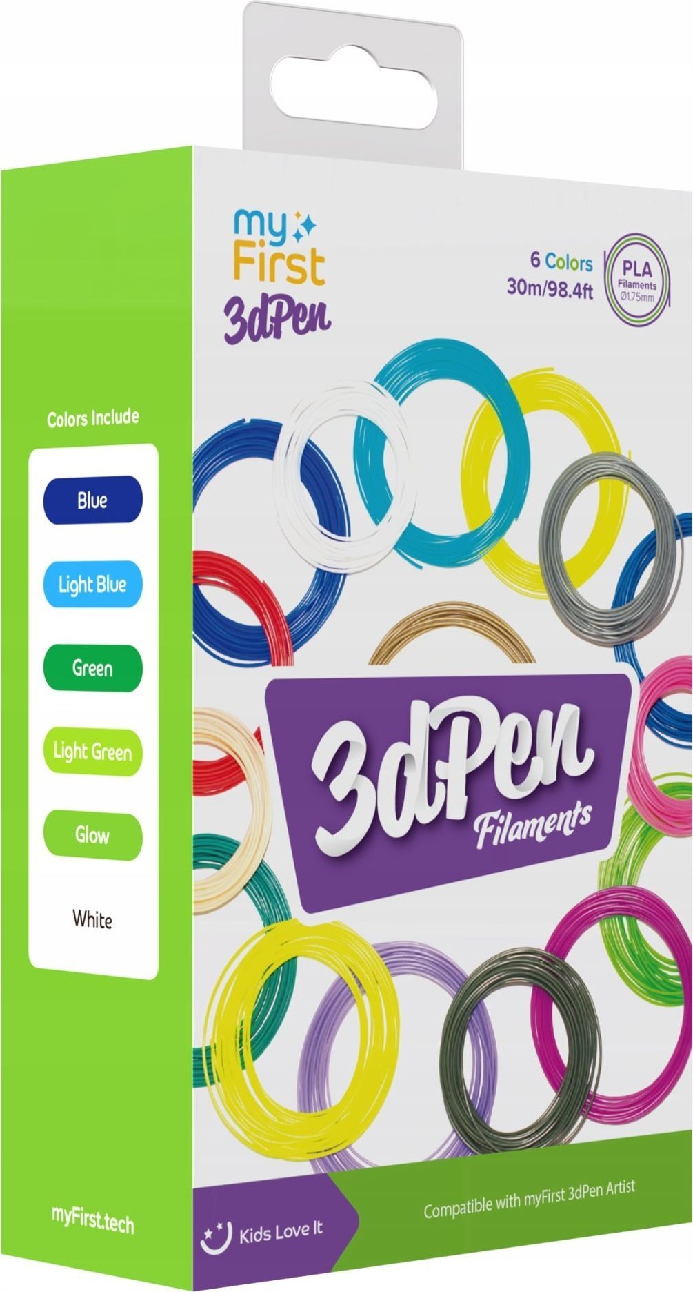 Wkłady Filamenty 6x 5m Filament do Długopis 3D PEN Artis MyFirst PLA 1.75mm / Chłodne kolory / FP8001AC-CC01