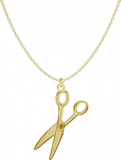 Radziszewska Jewellery Złoty Naszyjnik Nożyczki Prezent dla Fryzjera 925 DEDYKACJA GRATIS