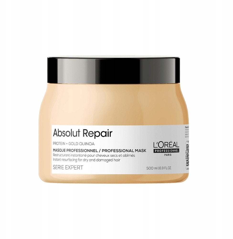 L'Oreal Professionnel, Serie Expert Absolut Repair, Protein + Gold Quinoa, Hair Treatment Cream Mask, Instant Resurfacing, 500 ml For Women