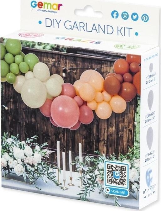 GoDan Girlanda balonowa DIY Boho 65 balonów + taśma