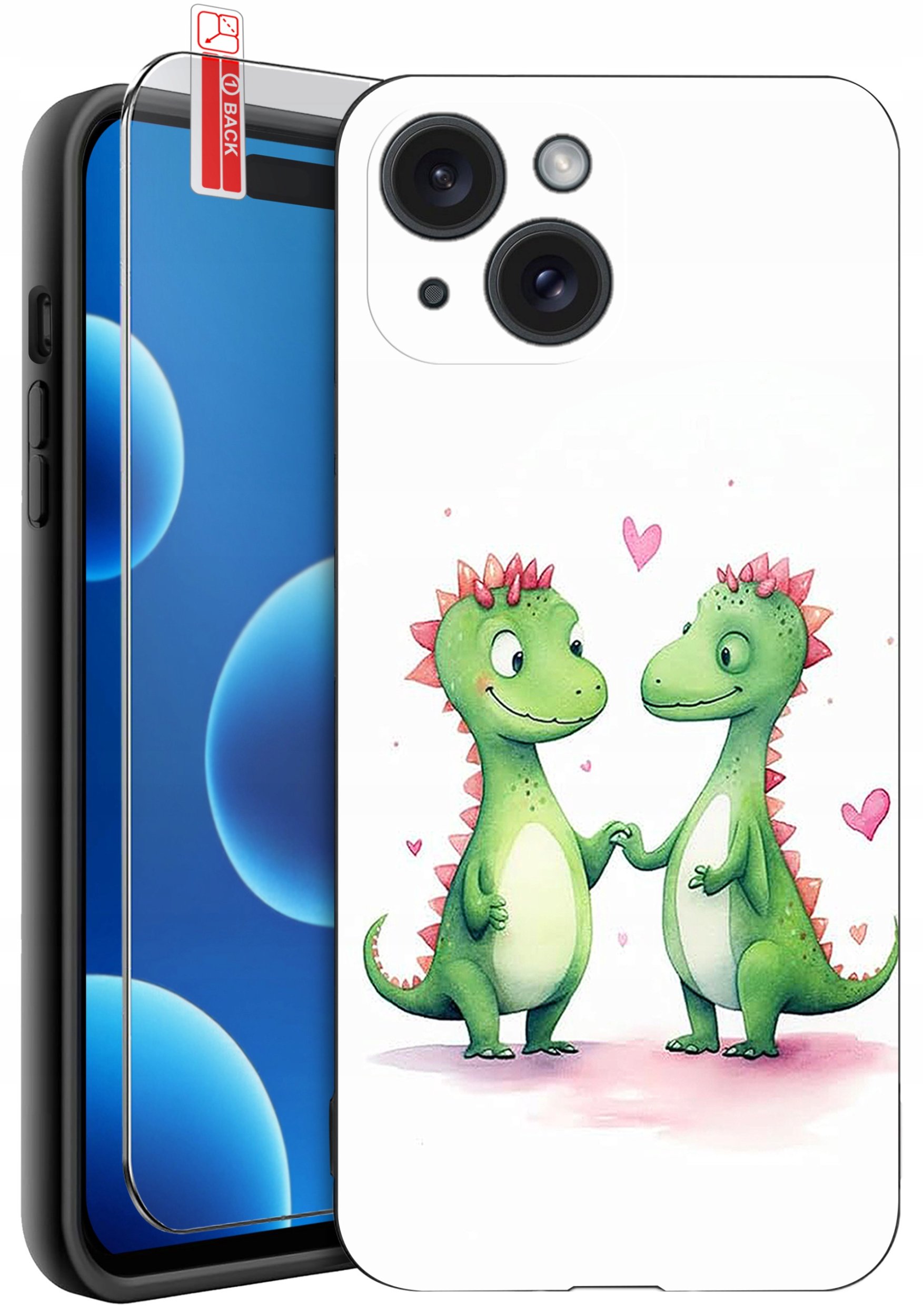 ETUI do iPhone 15 | WZORY | SILIKONOWE MATT CASE + SZKŁO 9H