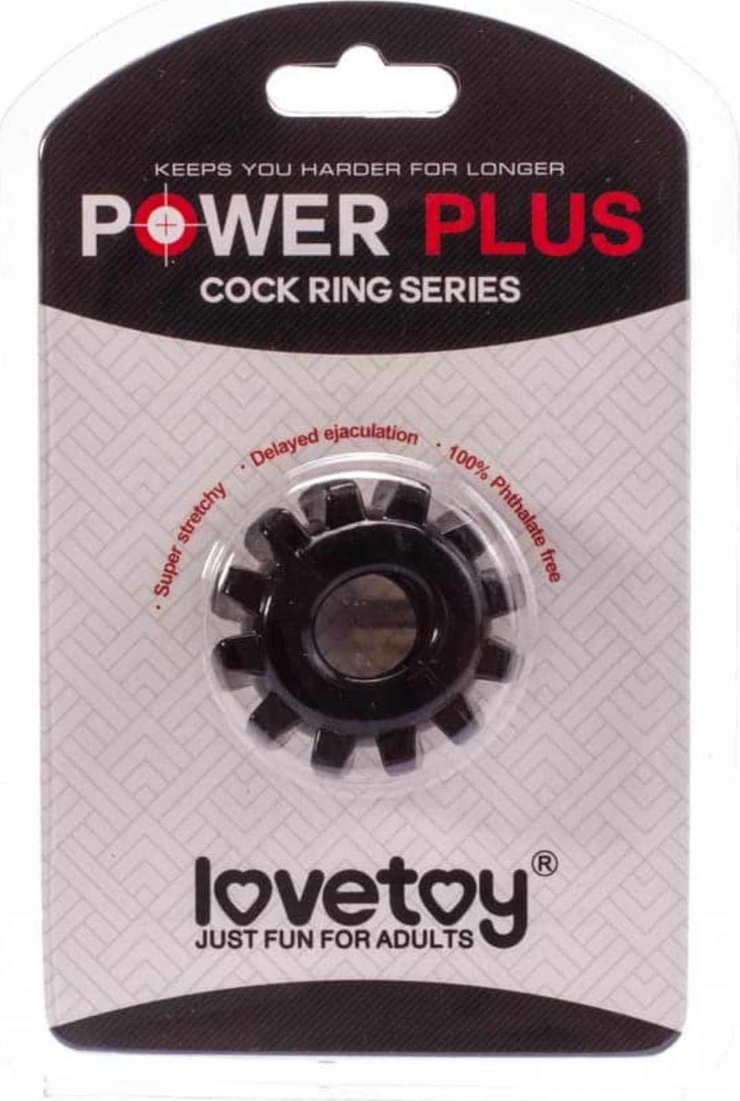 LeYi Pierścień na penisa Lovetoy Power Plus czarny śr. 1,6cm