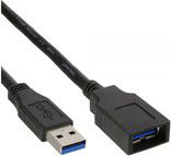 Kabel USB MicroConnect USB-A - USB-A 0.5 m Czarny (USB3.0AAF05B)