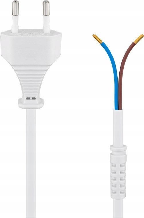 Goobay Kabel z wtyczką Euro do montażu, 1,5 m, biały - Wersja kolorystyczna Biały