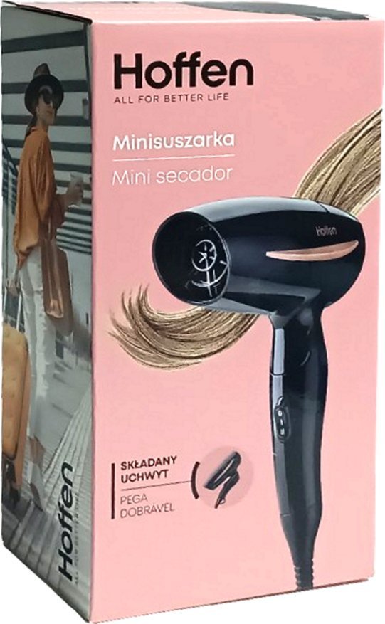 Suszarka Hoffen Składana suszarka do włosów 1200W - Czarna