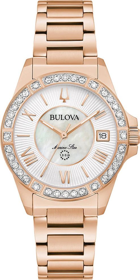 Zegarek Bulova Zegarek damski Bulova 98R295 różowe złoto