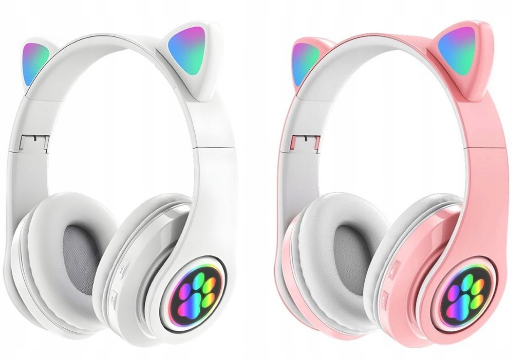Słuchawki bezprzewodowe nauszne ARSA GO Z MIKROFONEM DLA DZIECI MUZYKI KOTA